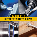 Premium Carbide Rotary Burr Bits (Set of 10)