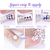 Laser Holo Nail Stencil Stickers Set