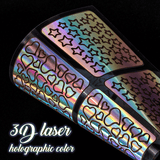 Laser Holo Nail Stencil Stickers Set
