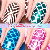 Laser Holo Nail Stencil Stickers Set