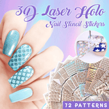 Laser Holo Nail Stencil Stickers Set